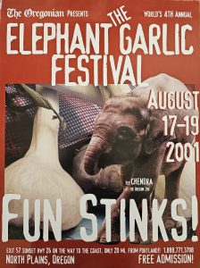 2001 elephant garlic festival poster